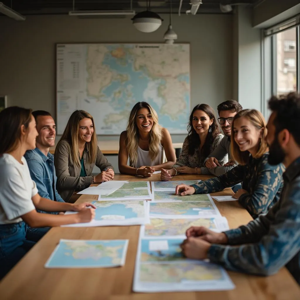 Equipo de ReUbicaGlobal en una reunión de planificación estratégica