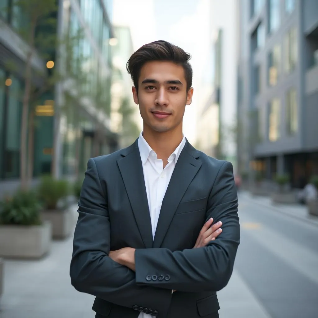 Joven profesional exitoso